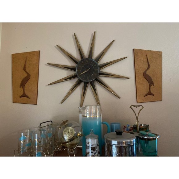 MCM 1960s Handmade Wooden Seabirds Wall Decor - Picture 1 of 3